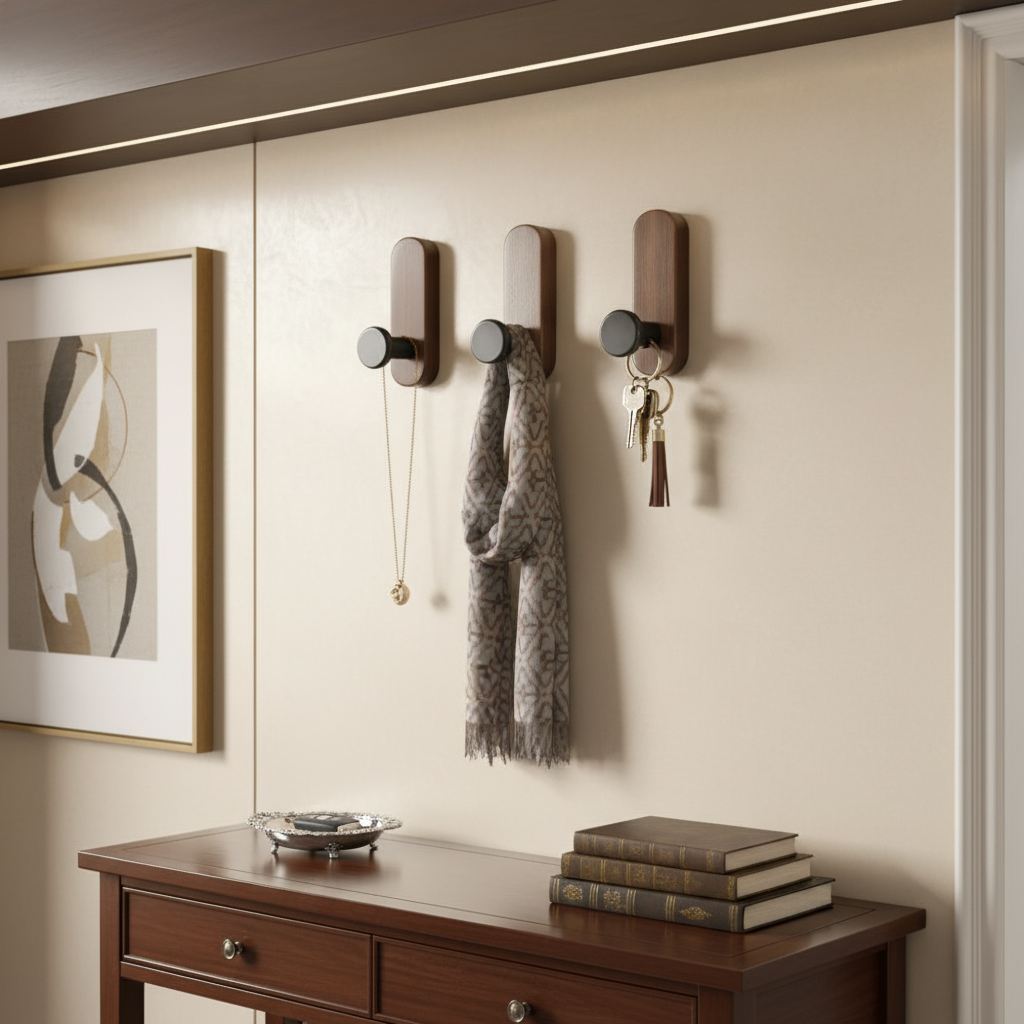 Walnut/Beech Wall Hooks